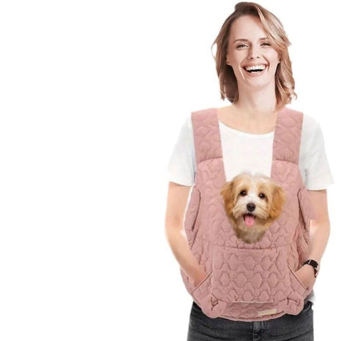 Stylish Portable Pet Chest Bag Dog Cat Carrier Soft Breathable - petsbene