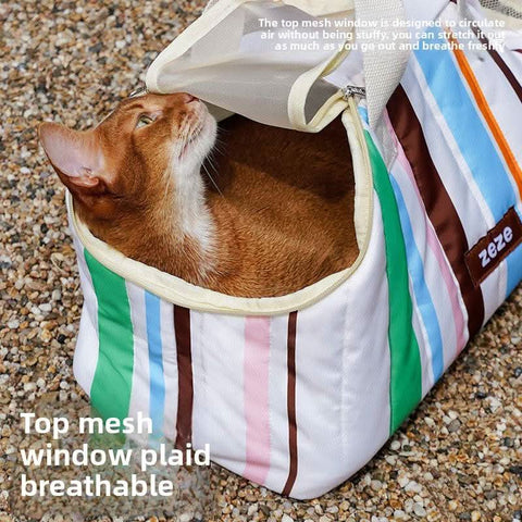 Casual Cat Carrier Backpack Portable Pet Bag for Outings - petsbene