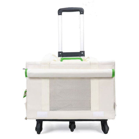 Pet Trolley Case Double Layer Bus Cat Bag Cat Push Pull Box Large Capacity Two Spring Summer Breathable Dog Handbag - petsbene