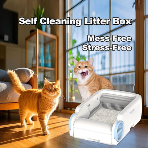 Automatic Cat Litter Box Cleaner Smart Device Anti Spill WiFi Control - petsbene