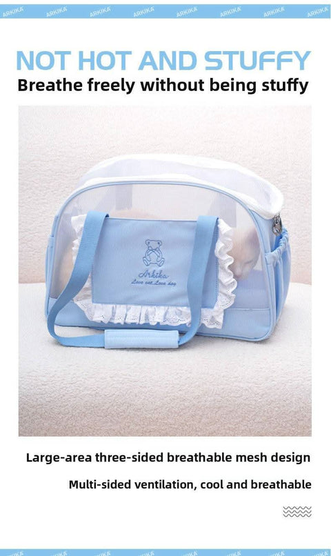 Stylish Pet Cat Carrier Portable Lightweight Breathable Dog Bag High Fashion Anti Stress Outing Bag - petsbene