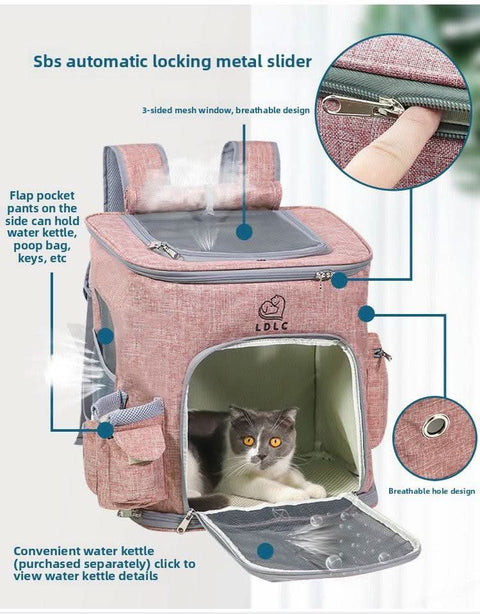 Large Cat Backpack for Two Cats Foldable Pet Airline Approved - petsbene