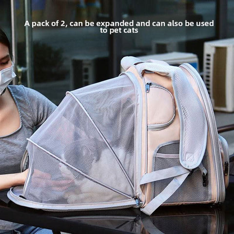Airline Approved Cat Carrier Portable Backpack Expandable Pet Bag - petsbene