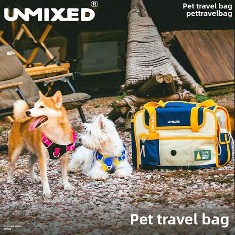 Simple Pet Travel Bag Carrier Large Capacity Breathable Dirt Resistant Dog Cat - petsbene