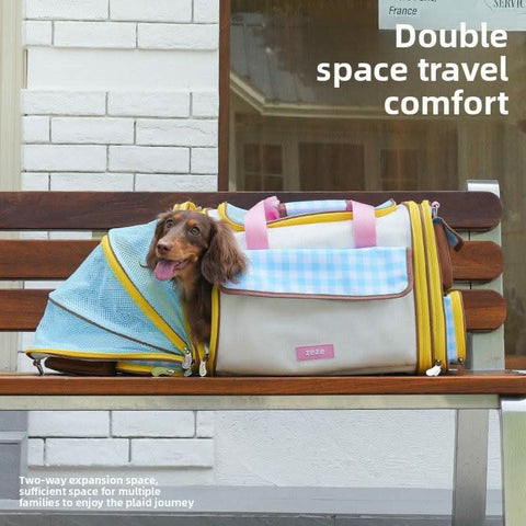 Pet Airline Carrier Extension Large Capacity All Seasons Cat Dog Travel Bag - petsbene