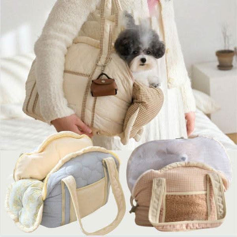 Dog Cat Outing Portable Bag Small Pet Carrier Shoulder Handbag Korean Style - petsbene