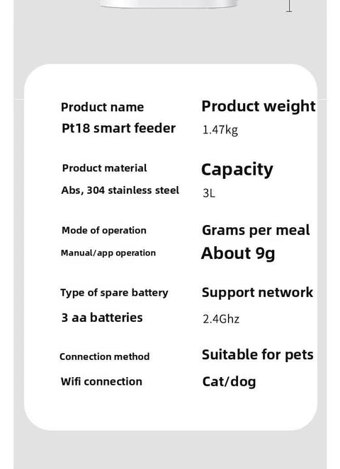 Pet Smart Feeder Mobile Control Auto Cat Feeder 3L - petsbene