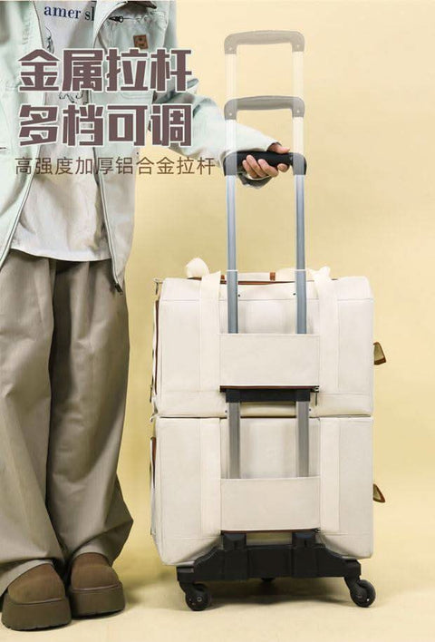 Pet Trolley Case Double Layer Bus Cat Bag Cat Push Pull Box Large Capacity Two Spring Summer Breathable Dog Handbag - petsbene