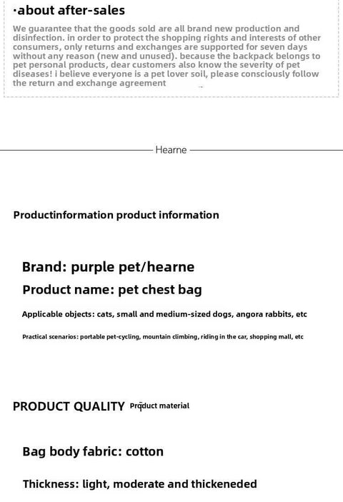 Dog outdoor backpack pet carrier small puppy cat bag - petsbene