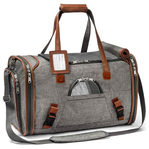 Airline Approved Soft Pet Carrier Cat Handbag Self Locking Zip - petsbene