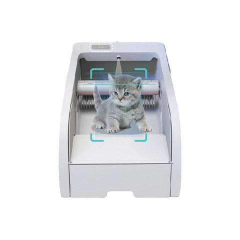No Scooping Cat Litter Pan APP Controlled Large Semi Enclosed - petsbene