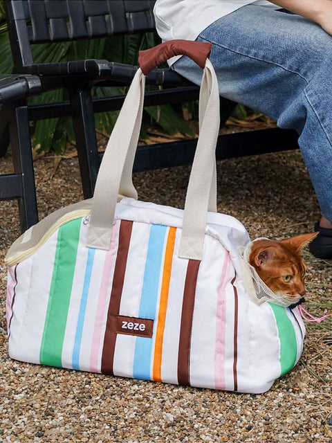 Casual Cat Carrier Backpack Portable Pet Bag for Outings - petsbene
