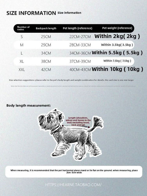 Dog outdoor backpack pet carrier small puppy cat bag - petsbene
