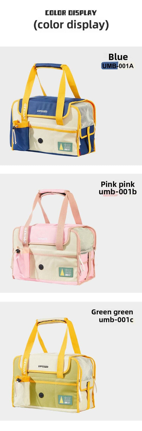Simple Pet Travel Bag Carrier Large Capacity Breathable Dirt Resistant Dog Cat - petsbene