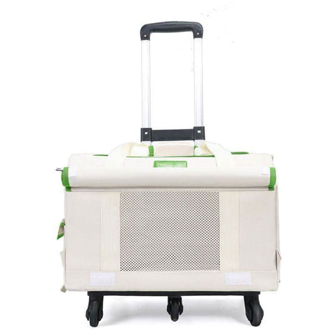 Pet Trolley Case Double Layer Bus Cat Bag Cat Push Pull Box Large Capacity Two Spring Summer Breathable Dog Handbag - petsbene
