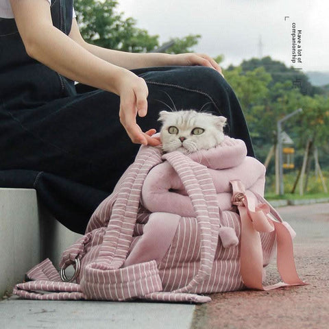 Cat carrier backpack for small pets travel bag with sleeping bag - petsbene