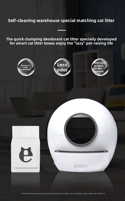 Automatic Large Cat Litter Box UV Sterilizer Anti Spill WIFI Control - petsbene