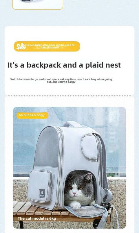 Airline Approved Cat Carrier Portable Backpack Expandable Pet Bag - petsbene