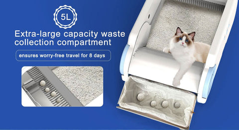 Automatic Cat Litter Box Cleaner Smart Device Anti Spill WiFi Control - petsbene