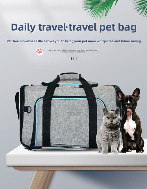 Airline Approved Foldable Ventilated 4-Door Portable Pet Carrier - petsbene