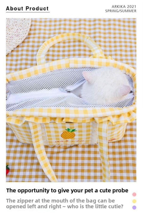 Cat Carrier Lightweight Summer Outdoor Handbag - petsbene