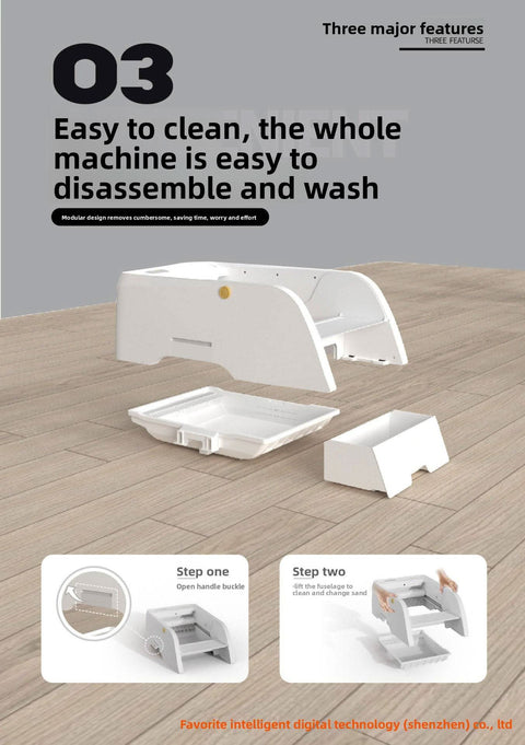 No Scooping Cat Litter Pan APP Controlled Large Semi Enclosed - petsbene