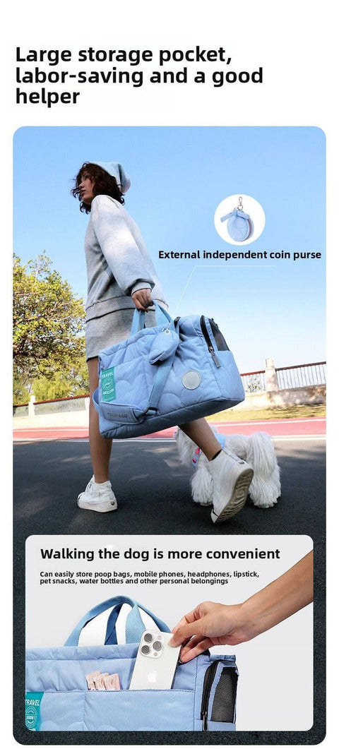 Stylish Dog Cat Carrier Large Capacity Cat Cage Backpack Pet Bag for Outdoor Trips - petsbene