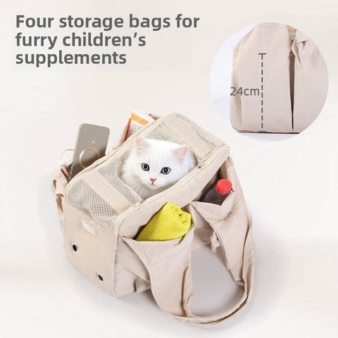 Stylish portable pet backpack high capacity dog cat carrier bag - petsbene