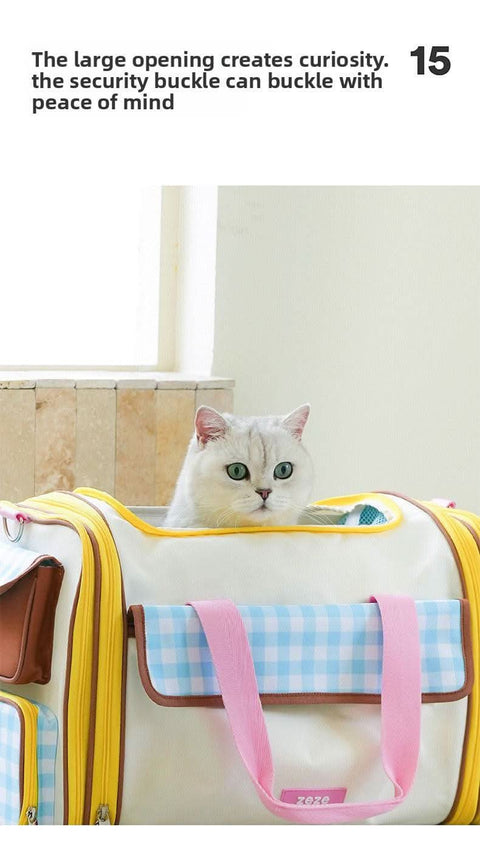Pet Airline Carrier Extension Large Capacity All Seasons Cat Dog Travel Bag - petsbene