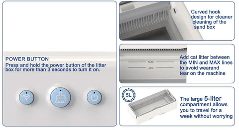 Automatic Cat Litter Box Cleaner Smart Device Anti Spill WiFi Control - petsbene