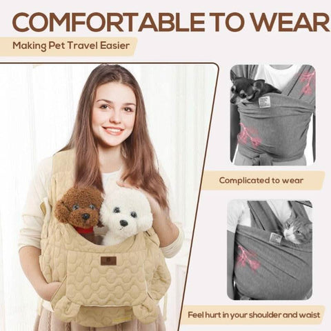 Stylish Portable Pet Chest Bag Dog Cat Carrier Soft Breathable - petsbene