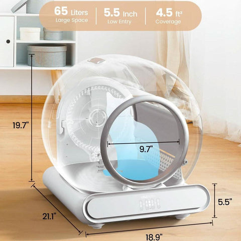 Smart litter box controlled by app, automatic large capacity - petsbene