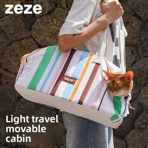 Casual Cat Carrier Backpack Portable Pet Bag for Outings - petsbene