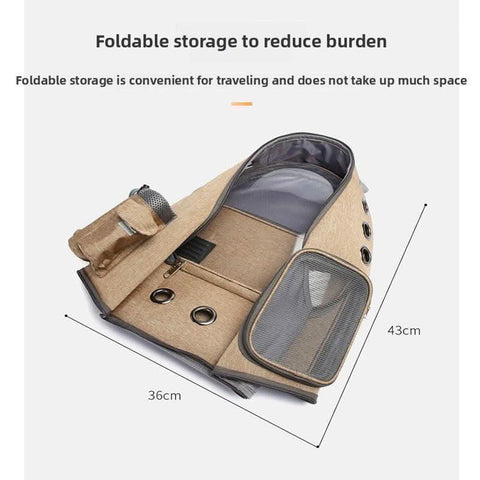 Stylish Foldable Transparent Pet Backpack for Cats Dogs Travel - petsbene