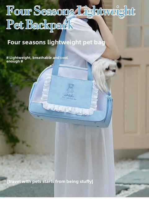 Stylish Pet Cat Carrier Portable Lightweight Breathable Dog Bag High Fashion Anti Stress Outing Bag - petsbene