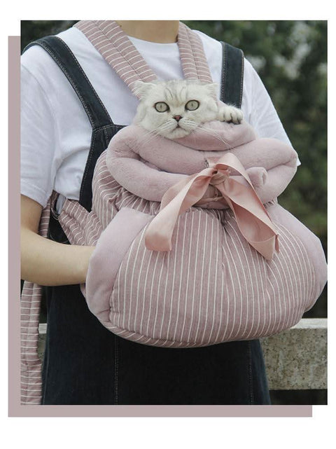 Cat carrier backpack for small pets travel bag with sleeping bag - petsbene
