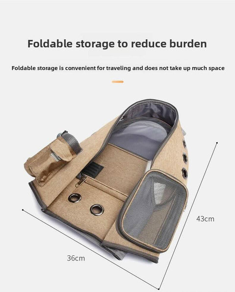 Stylish Foldable Transparent Pet Backpack for Cats Dogs Travel - petsbene