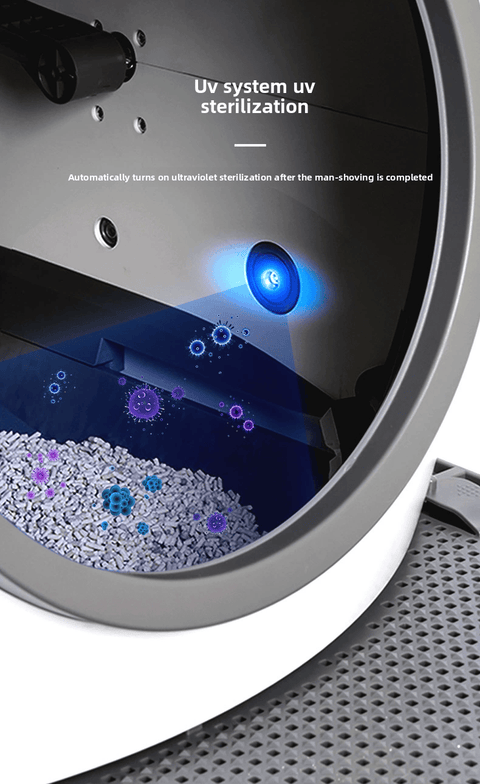 Automatic Large Cat Litter Box UV Sterilizer Anti Spill WIFI Control - petsbene