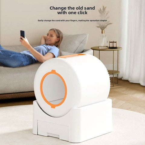 Smart Extra Large Enclosed Litter Box Auto Clean Deodorize - petsbene
