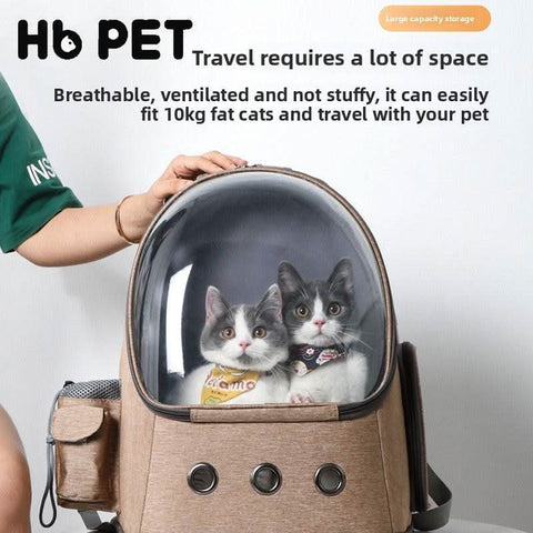 Stylish Foldable Transparent Pet Backpack for Cats Dogs Travel - petsbene