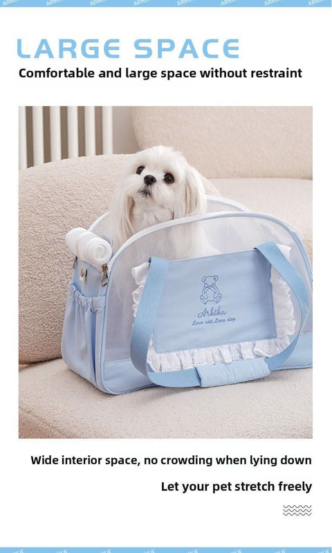 Stylish Pet Cat Carrier Portable Lightweight Breathable Dog Bag High Fashion Anti Stress Outing Bag - petsbene