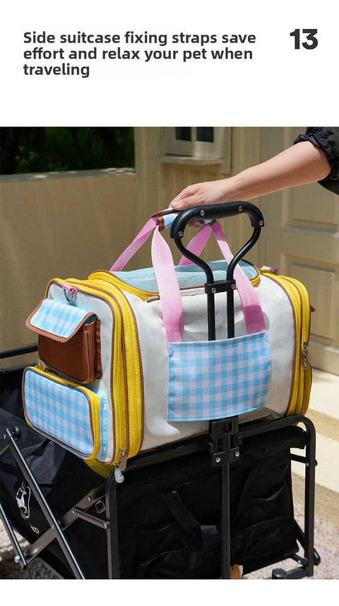 Pet Airline Carrier Extension Large Capacity All Seasons Cat Dog Travel Bag - petsbene