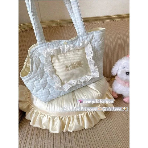 Princess puppy mobile bag pet out bag quilting fresh and cute - petsbene