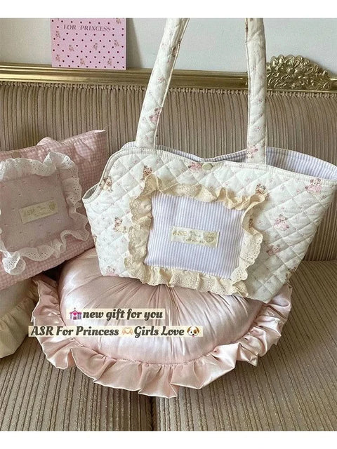 Princess puppy mobile bag pet out bag quilting fresh and cute - petsbene