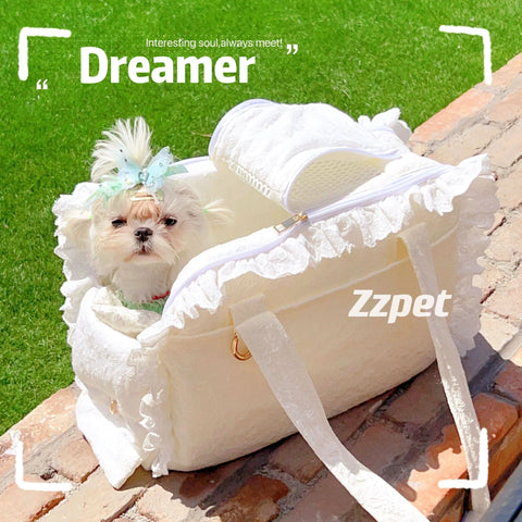 Korean Style All Season Pet Carrier for Cats Dogs Small Medium Breeds Yorkie Maltese Portable Washable - petsbene