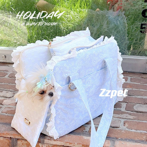 Korean Style All Season Pet Carrier for Cats Dogs Small Medium Breeds Yorkie Maltese Portable Washable - petsbene