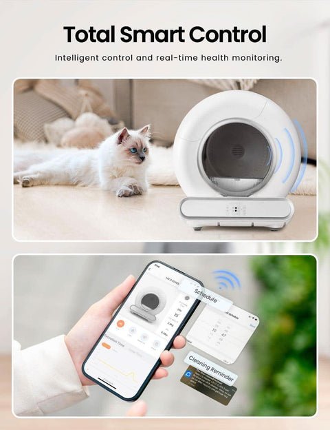 Smart litter box controlled by app, automatic large capacity - petsbene