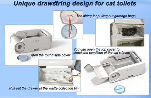Automatic Cat Litter Box Cleaner Smart Device Anti Spill WiFi Control - petsbene