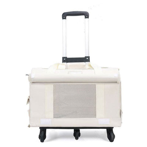 Pet Trolley Case Double Layer Bus Cat Bag Cat Push Pull Box Large Capacity Two Spring Summer Breathable Dog Handbag - petsbene