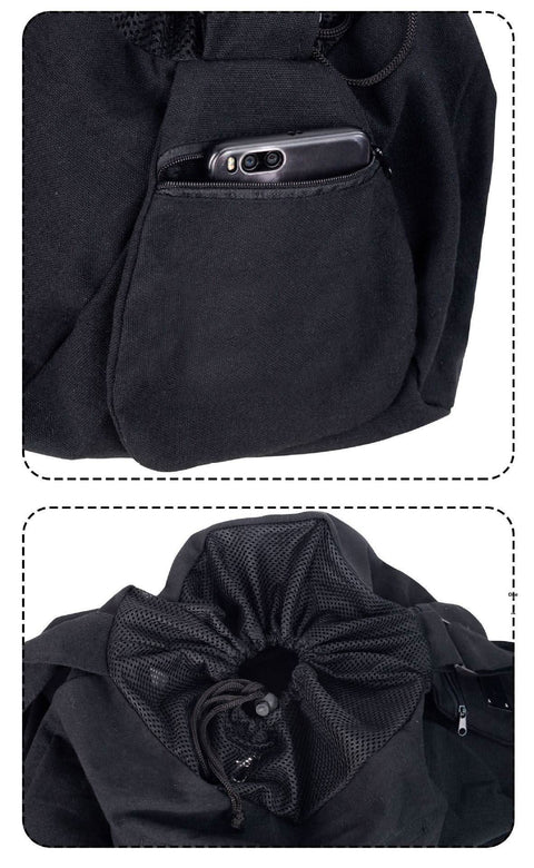 Adjustable Drawstring Dog Cat Carrier Sling Warm Wool Interior - petsbene